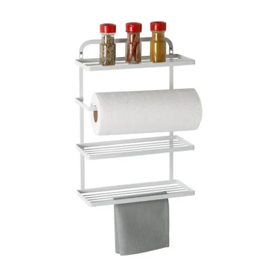 Honey Can Do White Spice Rack & Paper Towel Holder {1}