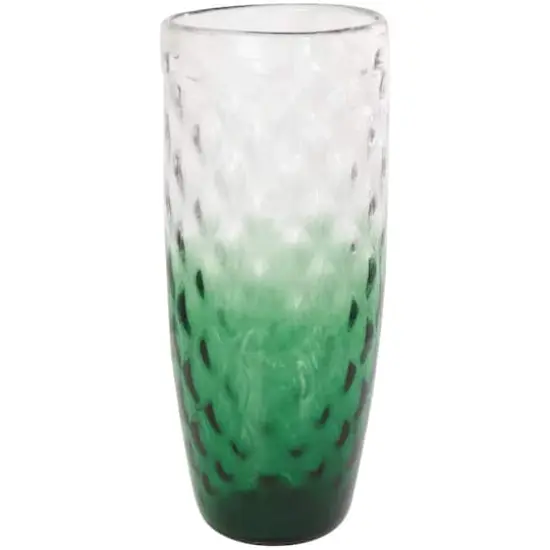 20" Green Ombre Handmade Glass Vase {1}