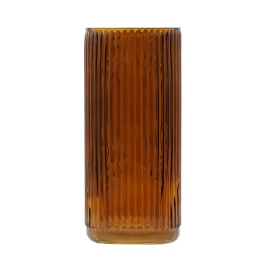 10" Amber Ribbed Glass Vase by Ashland&reg; {1}