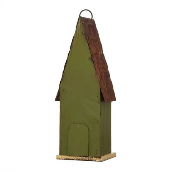 Glitzhome&reg; 13" Hanging Distressed Wood Garden Birdhouse Green {7}