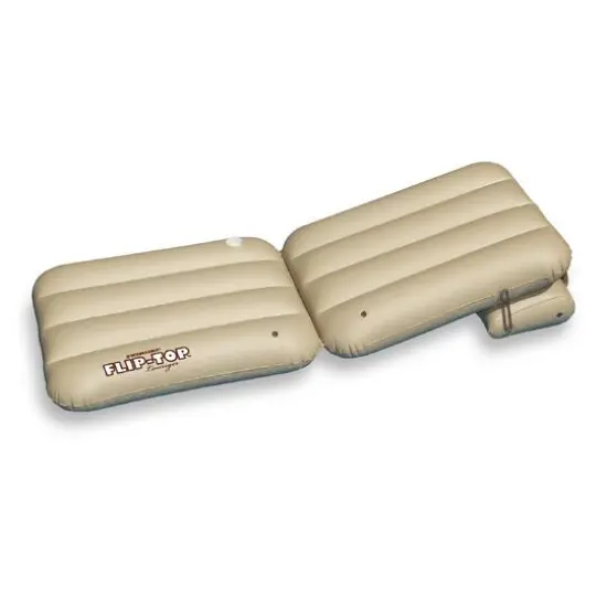 88" Inflatable Beige Adjustable Flip-Top Swimming Pool Lounger Raft {4}