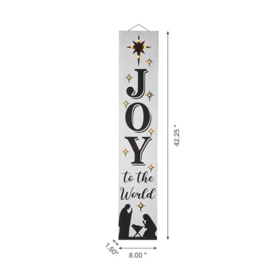 Glitzhome&reg; 42" Lighted Wooden Nativity Porch Sign with Timer {6}