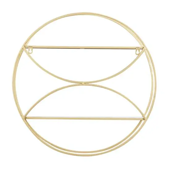 CosmoLiving by Cosmopolitan Gold Metal Contemporary Wall Shelf, 22" x 22" x 7" {6}