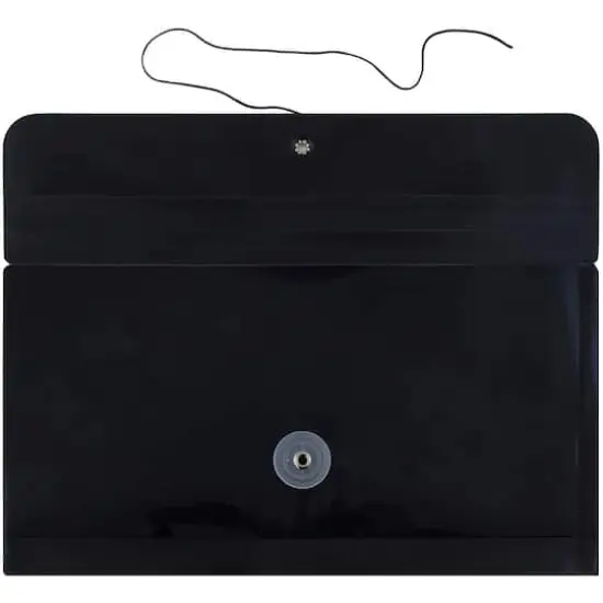 JAM Paper #10 Plastic Envelopes with Button & String Tie Closure, 12ct. Black {4}