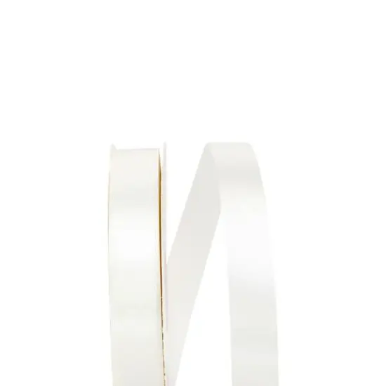JAM Paper 7/8" x 100yd. Single Face Satin Allure Ribbon White {1}