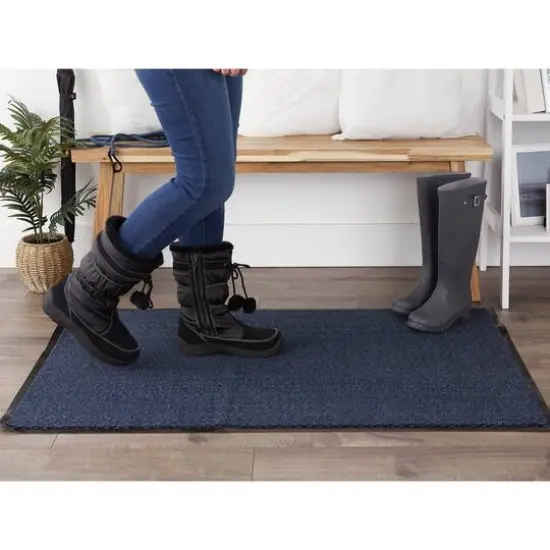 DII&reg; Blue & Black Walk Off Utility Doormat, 30" x 48" {6}