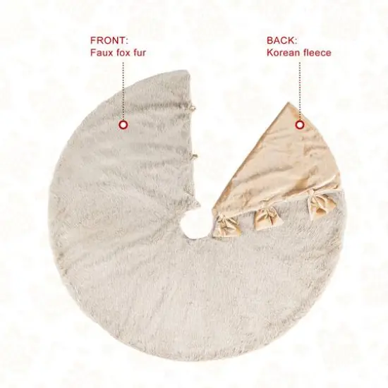 Glitzhome&reg; 48"D Reversible Faux Fox Fur Christmas Tree Skirt {9}