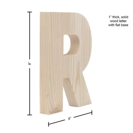 Hampton Art&trade; 8" Chunky Wood Letter R {5}