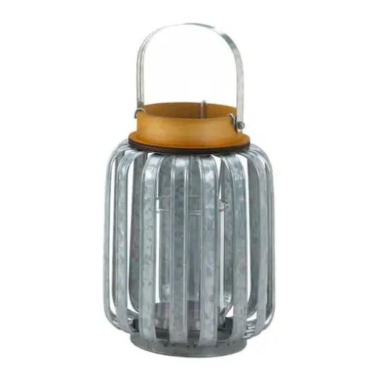 10.5" Large Galvanized Metal Lantern {1}