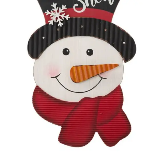 Glitzhome&reg; 19" Lighted Snowman Wall D&eacute;cor {6}