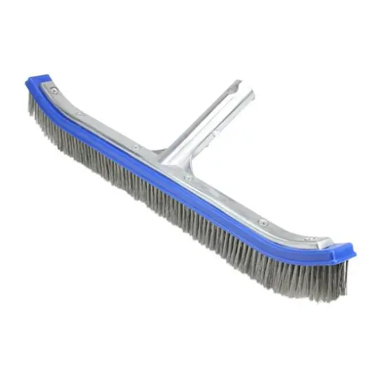 18" Blue Stainless Steel Concrete Pool Floor & Wall Algae Brush Head {1}