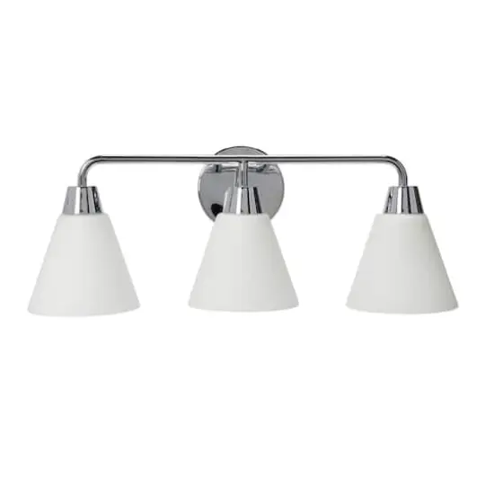 Hello Honey&reg; Robert Stevenson Lighting Brody Chrome Metal & Frosted Glass 3-Light Vanity Light {1}