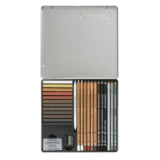 Cretacolor&reg; Creativo 27 Piece Tin Drawing Set {4}