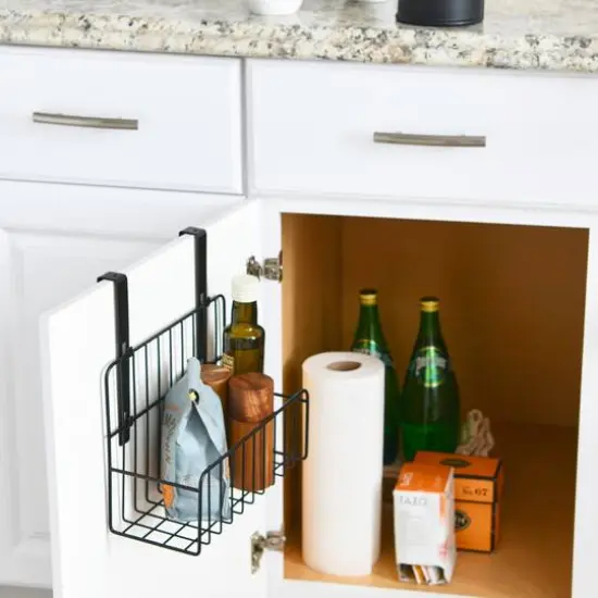 Household Essentials Over the Door Shallow Metal Basket {5}