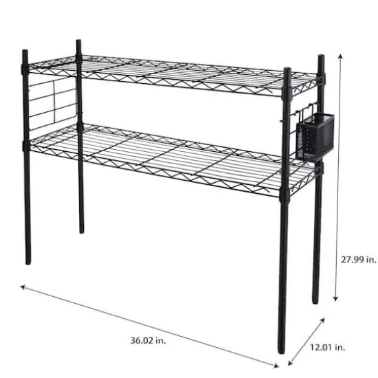 Organize it All Black Steel Etagere Adjustable Shelves {4}