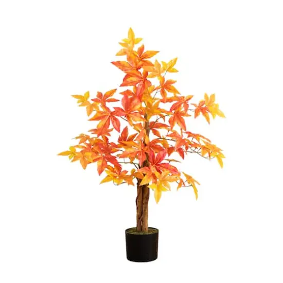 3ft. Deluxe Potted Artificial Autumn Maple Tree {1}