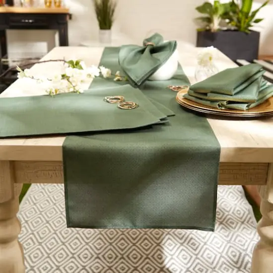 DII&reg; 72" Tonal Lattice Print Outdoor Table Runner Artichoke {7}