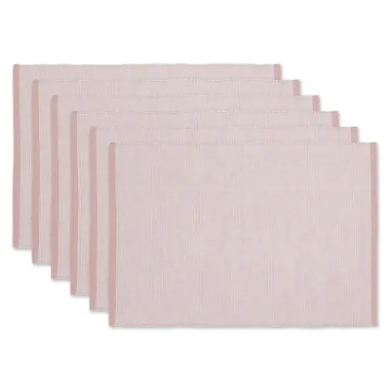 DII&reg; Eco-Friendly Fine Ribbed Placemats, 6ct. Pale Mauve {1}