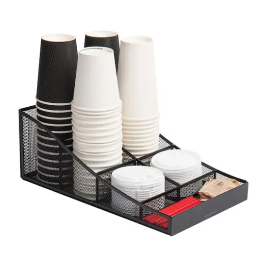 Mind Reader Black 7 Compartment Tea and Coffee Condiment Organizer {1}
