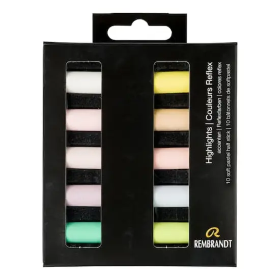 Rembrandt 10 Color Half Stick Soft Pastel Set Highlights {1}