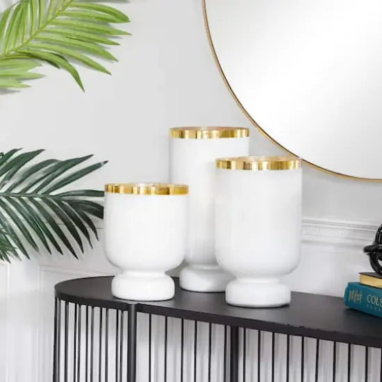 White Glam Candle Holder Set {3}