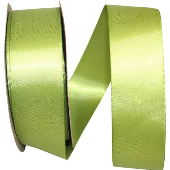 JAM Paper 1.5"x 50yd. Double Face Satin Ribbon Green Grass {1}