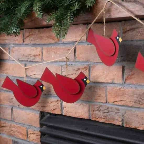 Glitzhome&reg; 6ft. Metal Christmas Birds Garland Set {5}