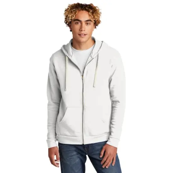 Next Level Unisex Santa Cruz Zip Hoodie White {4}