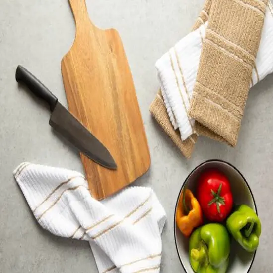 DII&reg; Striped Ribbed Terry Dish Towels, 6ct. Mocha/White {5}