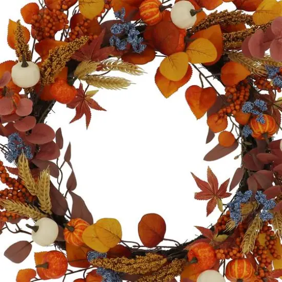 24" Fall Berry & Pumpkin Wreath by Ashland&reg; {3}