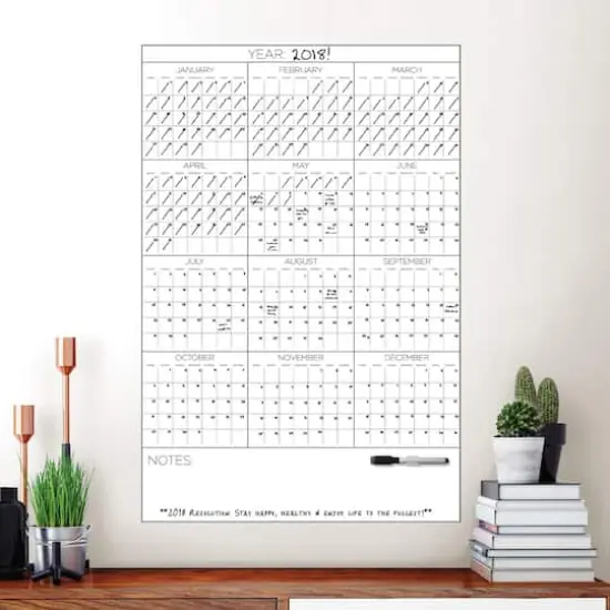WallPops White Yearly Dry Erase Calendar {3}