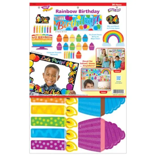Trend Enterprises&reg; Rainbow Birthday Wipe Off&reg; Learning Set {4}