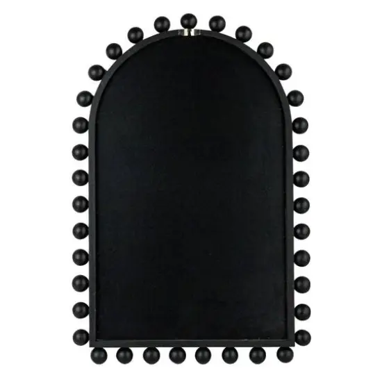 Hello Honey&reg; 31.5" Black Boho-Southwestern Beaded Arched Firwood Wall Mirror {7}