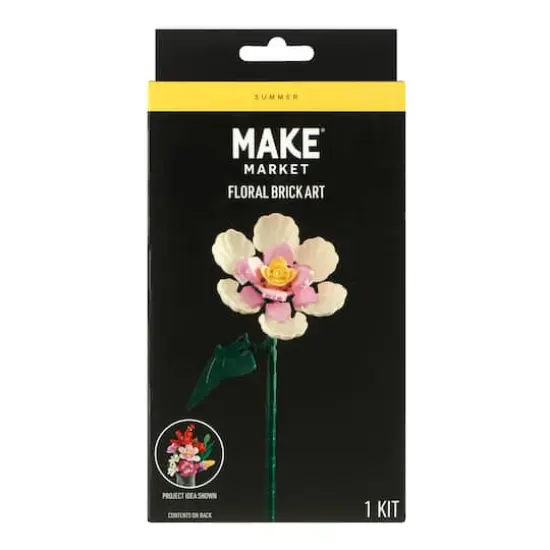White Magnolia Floral Brick Art Kit by Make Market&reg; {1}