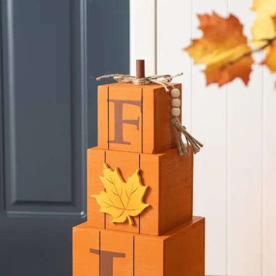 Glitzhome&reg; 25.5" Double-Sided Wood Fall & Halloween Porch D&eacute;cor {5}