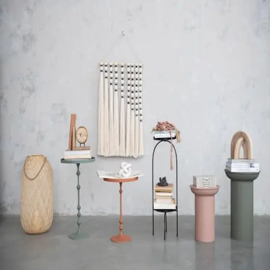 Hello Honey&reg; 19" Modern Textured Metal Side Table Gray {6}