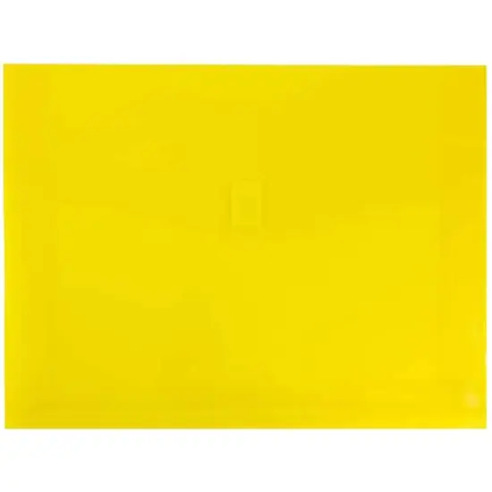 JAM Paper 9.75" x 13" Plastic Hook & Loop Closure Envelopes, 12ct. Yellow {1}