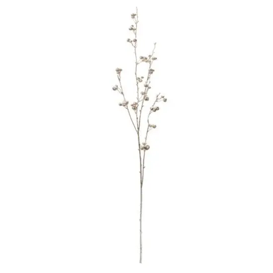 41" Glittered Berry Twig Sprays, 6ct. Silver {3}