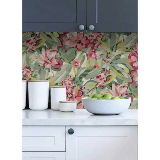 Caroline et Bettina Wine Belles Fleurs Peel & Stick Wallpaper {7}