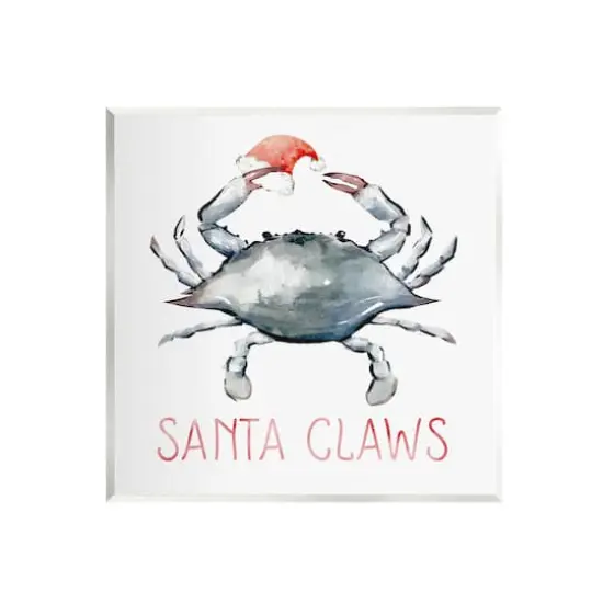 Stupell Industries Santa Claws Holiday Crab Wall Plaque Art {1}