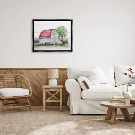 Stupell Industries Rustic Americana Barn Floater Framed Art Black {3}