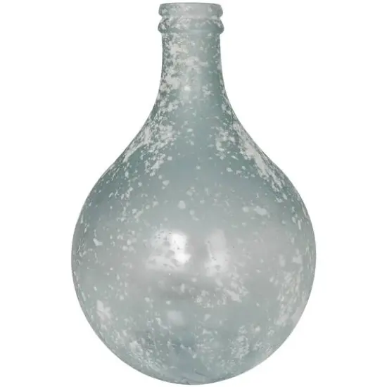 17" Clear Frosted Spanish Glass Bottle Vase {9}