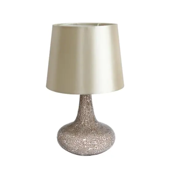 Simple Designs 14" Mosaic Glass Genie Table Lamp with Fabric Shade Champagne {1}