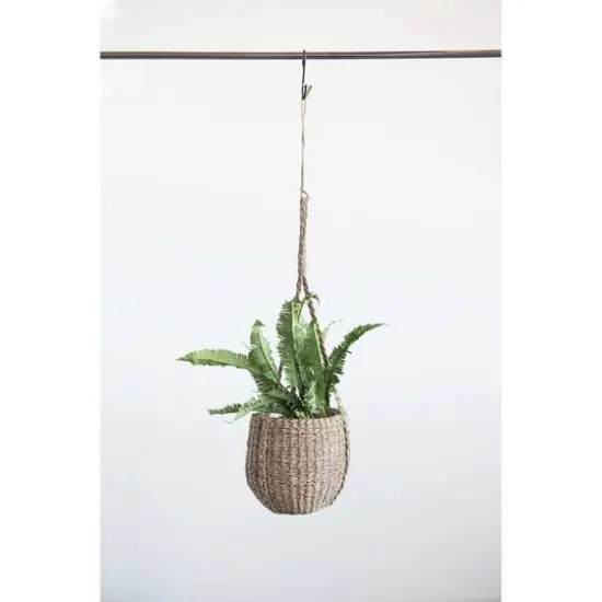 Hello Honey&reg; Handwoven Hanging Seagrass Basket Planter {3}