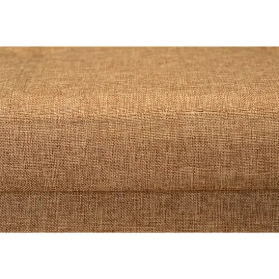 Simplify 30" Faux Linen Double Folding Storage Ottoman Camel {6}