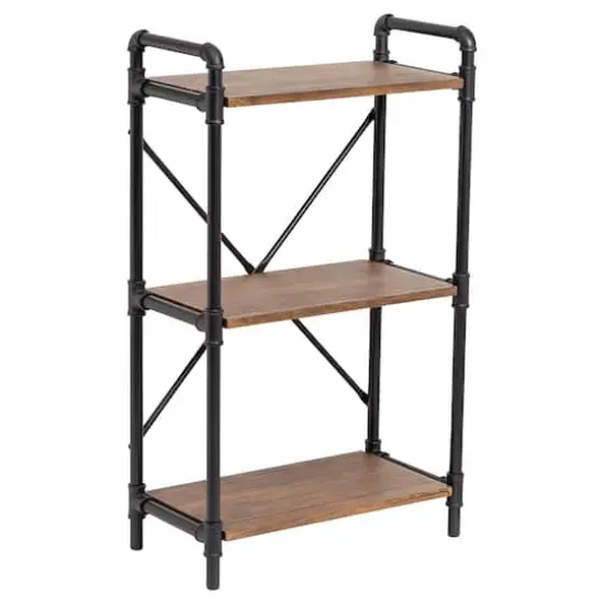 Honey Can Do 3-Tier Industrial Black Bookshelf {4}