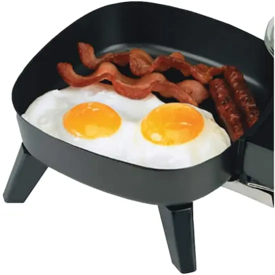 Brentwood 6" Black Nonstick Electric Skillet with Glass Lid {11}