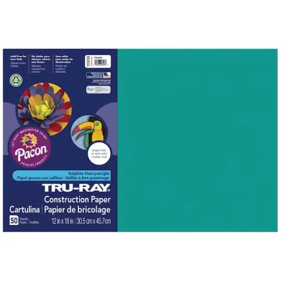 Tru-Ray&reg; 12" x 18" Construction Paper, 50 Sheets Turquoise {1}