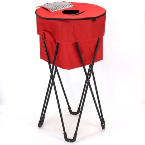 Household Essentials 33" Red Thermal Standing Cooler with Travel Bag {6}