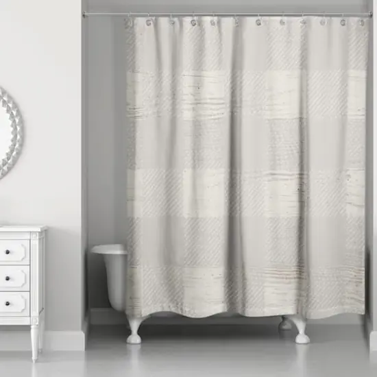 Gray Buffalo Check Shower Curtain {3}
